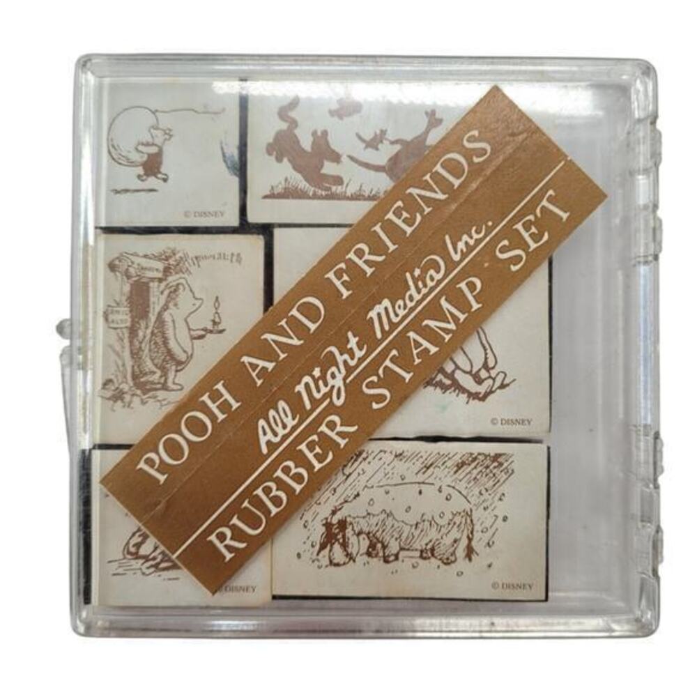 Pooh and Friends Set of 6 Rubber Stamps All Night Media Disney‎ 2of3